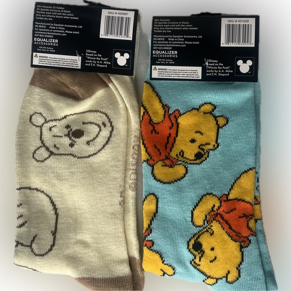 Disney Winnie the Pooh Socks 2 Pair NWT - Picture 2 of 2